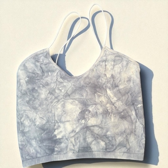 Free People Tops - Free People Washed Tie-Dye Cropped Brami – Gray & Cream Marble XS/S